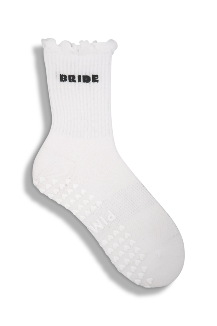 Ruffle Grip Sock - Bride