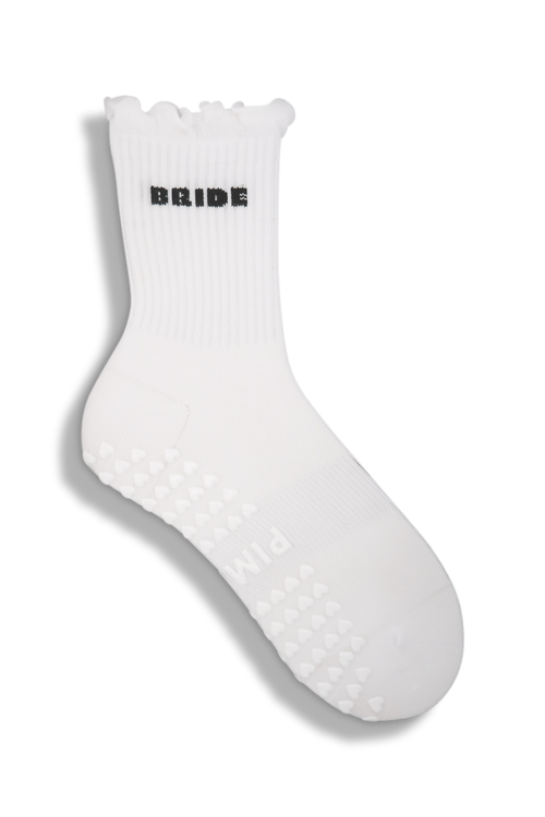 Ruffle Grip Sock - Bride