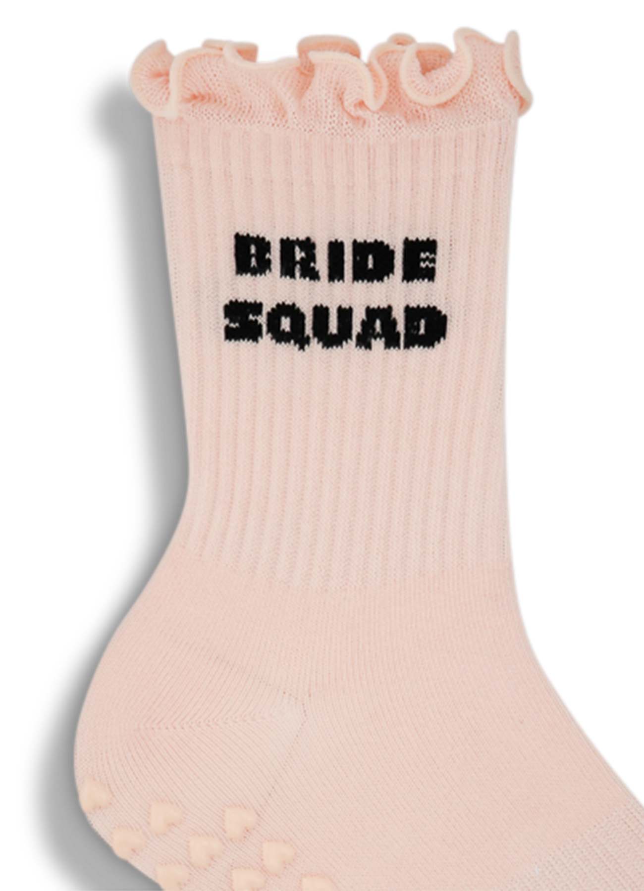 Ruffle Grip Sock - Bride Squad