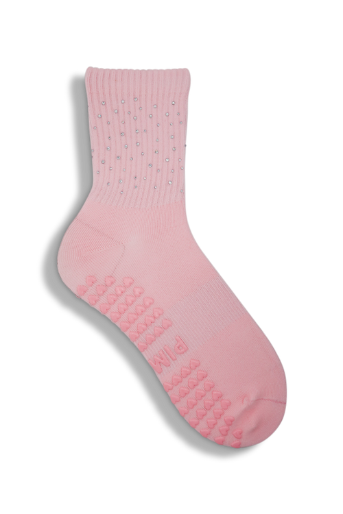 Strass Grip Sock - Rosa