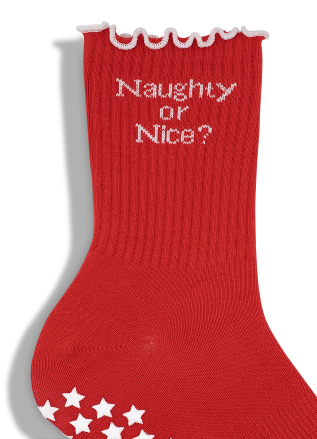 Ruffle Grip Sock - Naughty or Nice