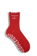 Ruffle Grip Sock - Naughty or Nice