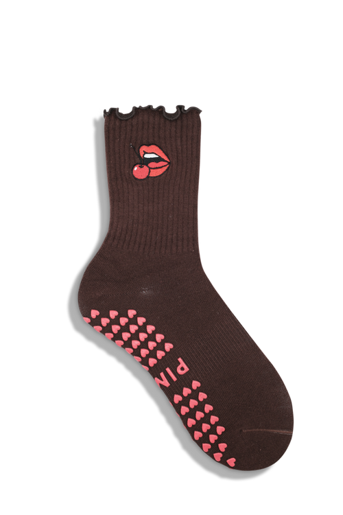 Grip Sock Chocolate CherryLip 