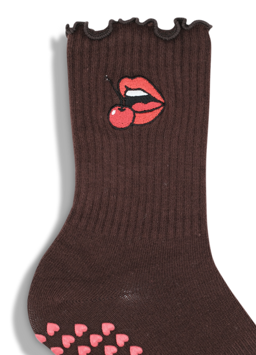 Grip Sock Chocolate CherryLip 