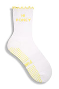Ruffle Grip Sock - Hi Honey White