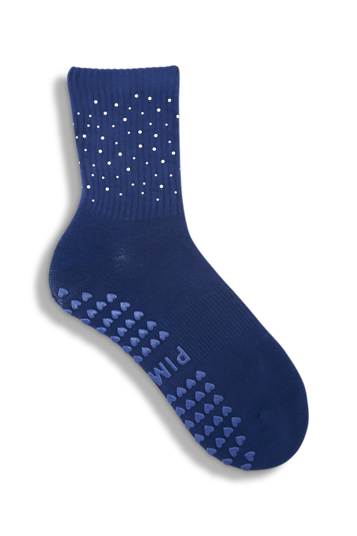 Strass Pilates Socken - Navy