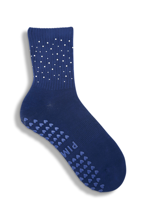 Strass Pilates Socken - Navy