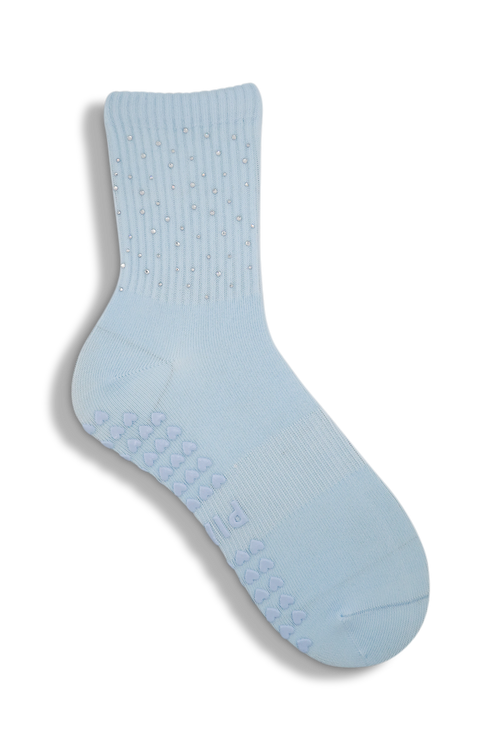 Strass Pilates Socken - Baby Blue