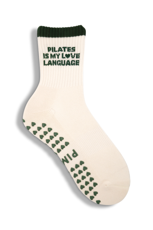 Pilates Socken - Love Language Green