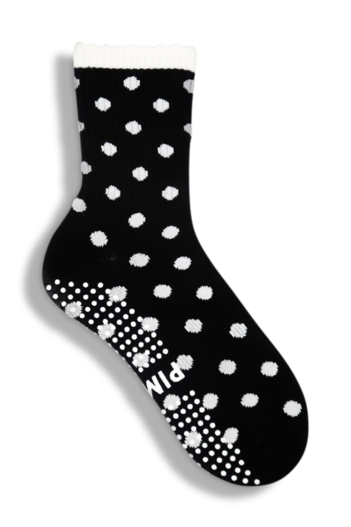 Grip Sock - Polka Dot Black