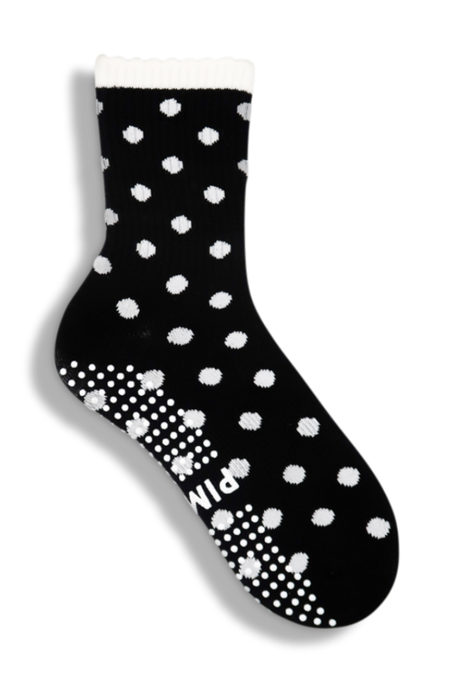 Grip Sock - Polka Dot Black