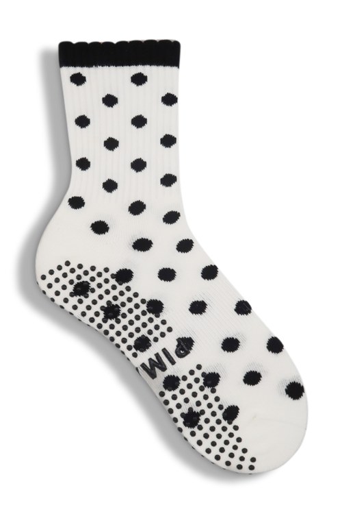 Grip Sock - Polka Dot White