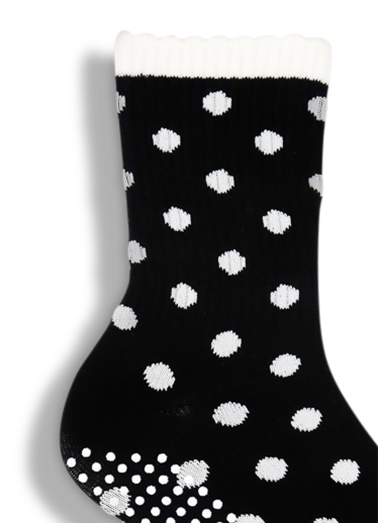 Grip Sock - Polka Dot Black