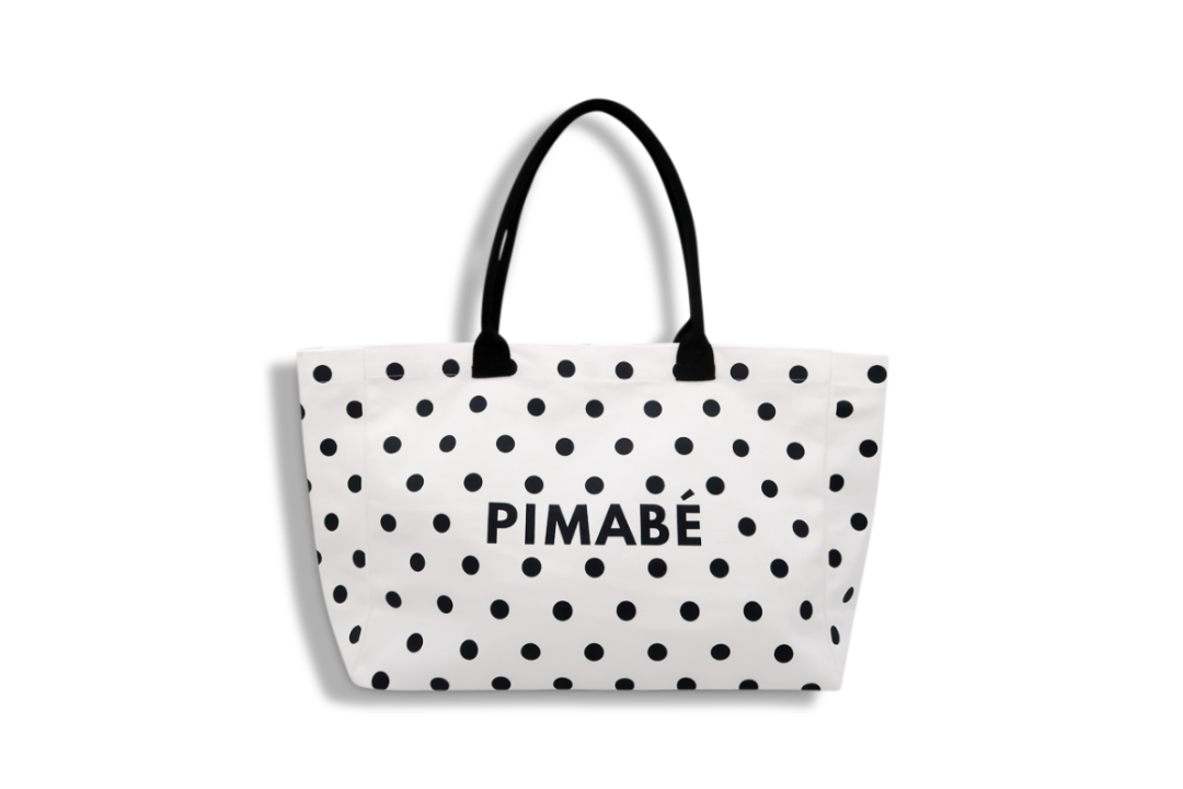 Polka Dot Tote Bag White Black 