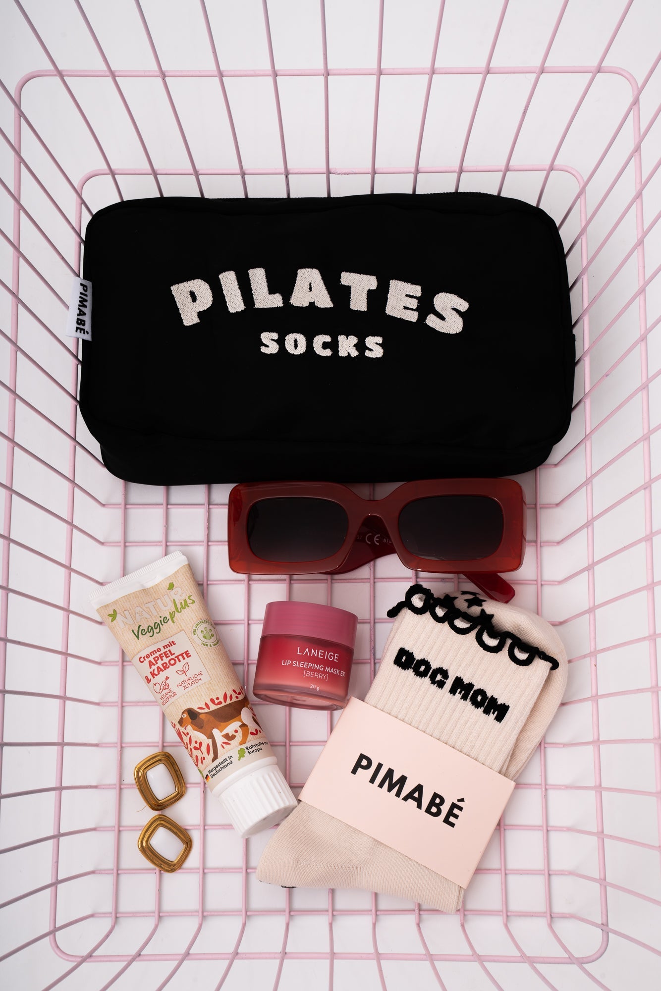 Pilates Sock Bag von Pimabé – Bag für Reformer Pilates, Schwarz – pilatessocken grippysocks pilates reformerpilates