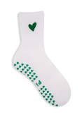 Grip Sock - Green Heart von Pimabé – Sock für Reformer Pilates, – pilatessocken grippysocks pilates reformerpilates