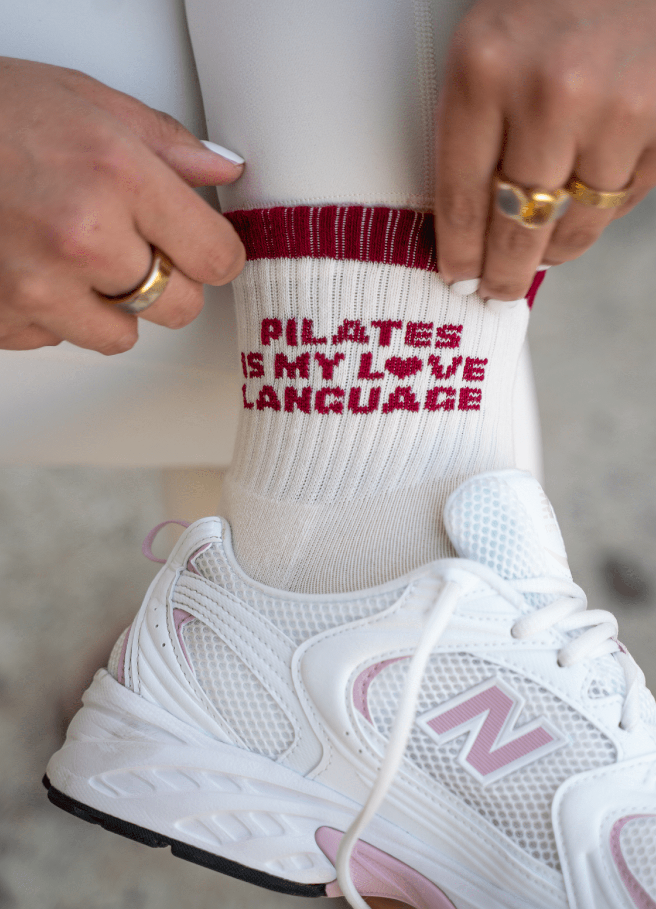 Grip Sock - Love Language von Pimabé – Sock für Reformer Pilates, – pilatessocken grippysocks pilates reformerpilates