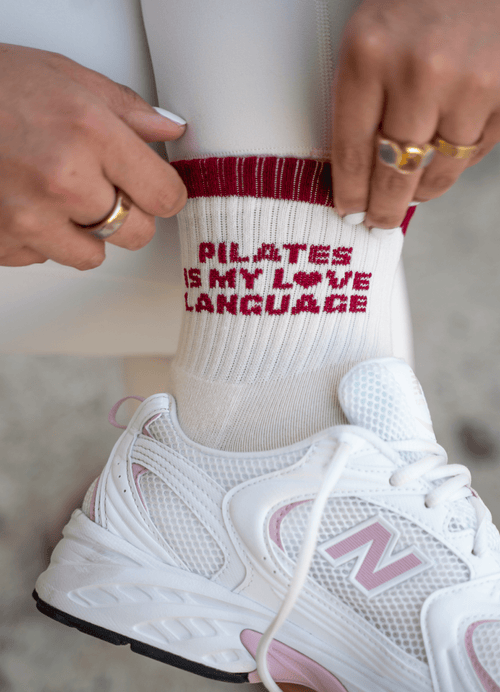 Grip Sock - Love Language von Pimabé – Sock für Reformer Pilates, – pilatessocken grippysocks pilates reformerpilates