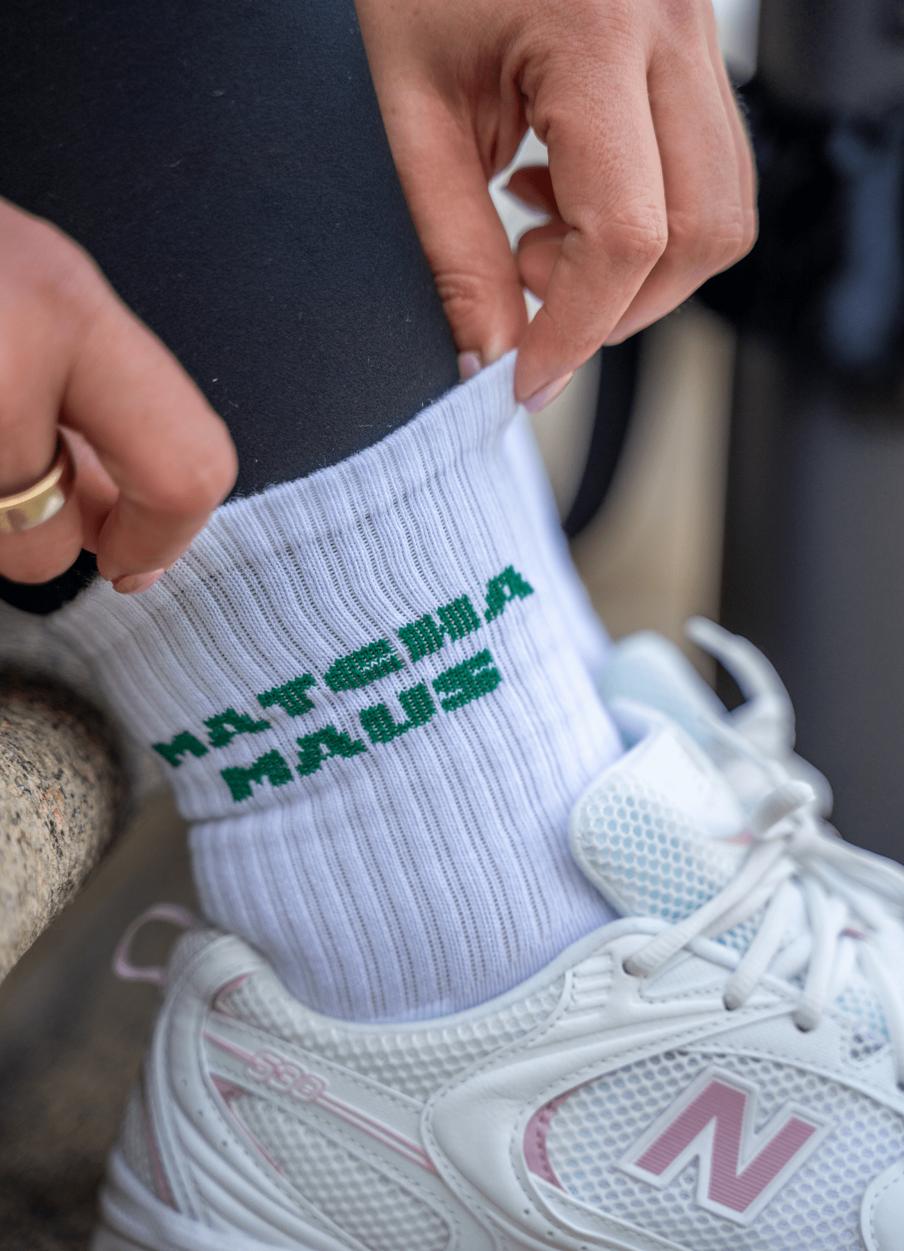 Grip Sock – Matcha Maus von Pimabé – Sock für Reformer Pilates, – pilatessocken grippysocks pilates reformerpilates