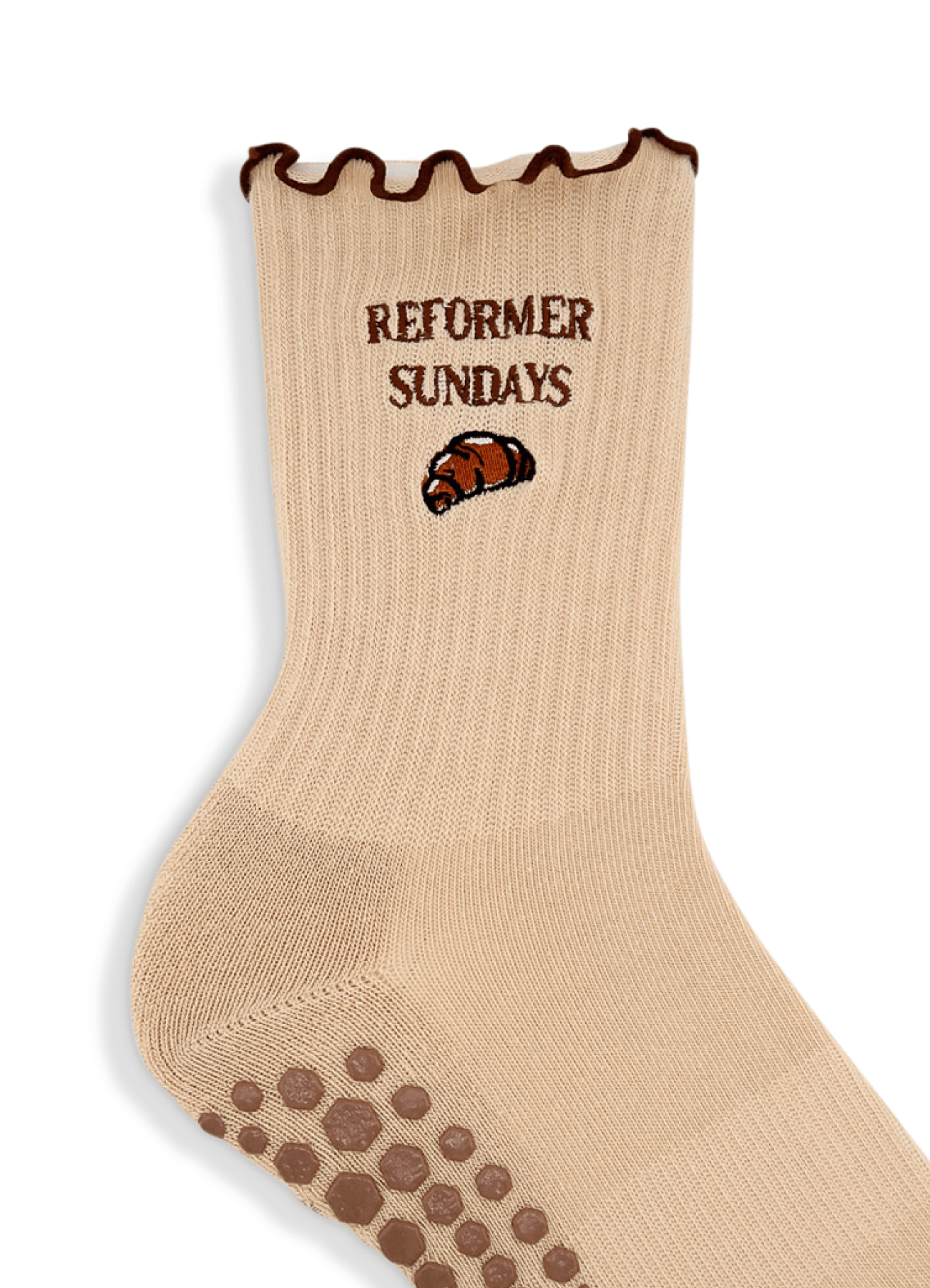 Ruffle Grip Sock - Reformer Sundays von Pimabé – Sock für Reformer Pilates, – pilatessocken grippysocks pilates reformerpilates