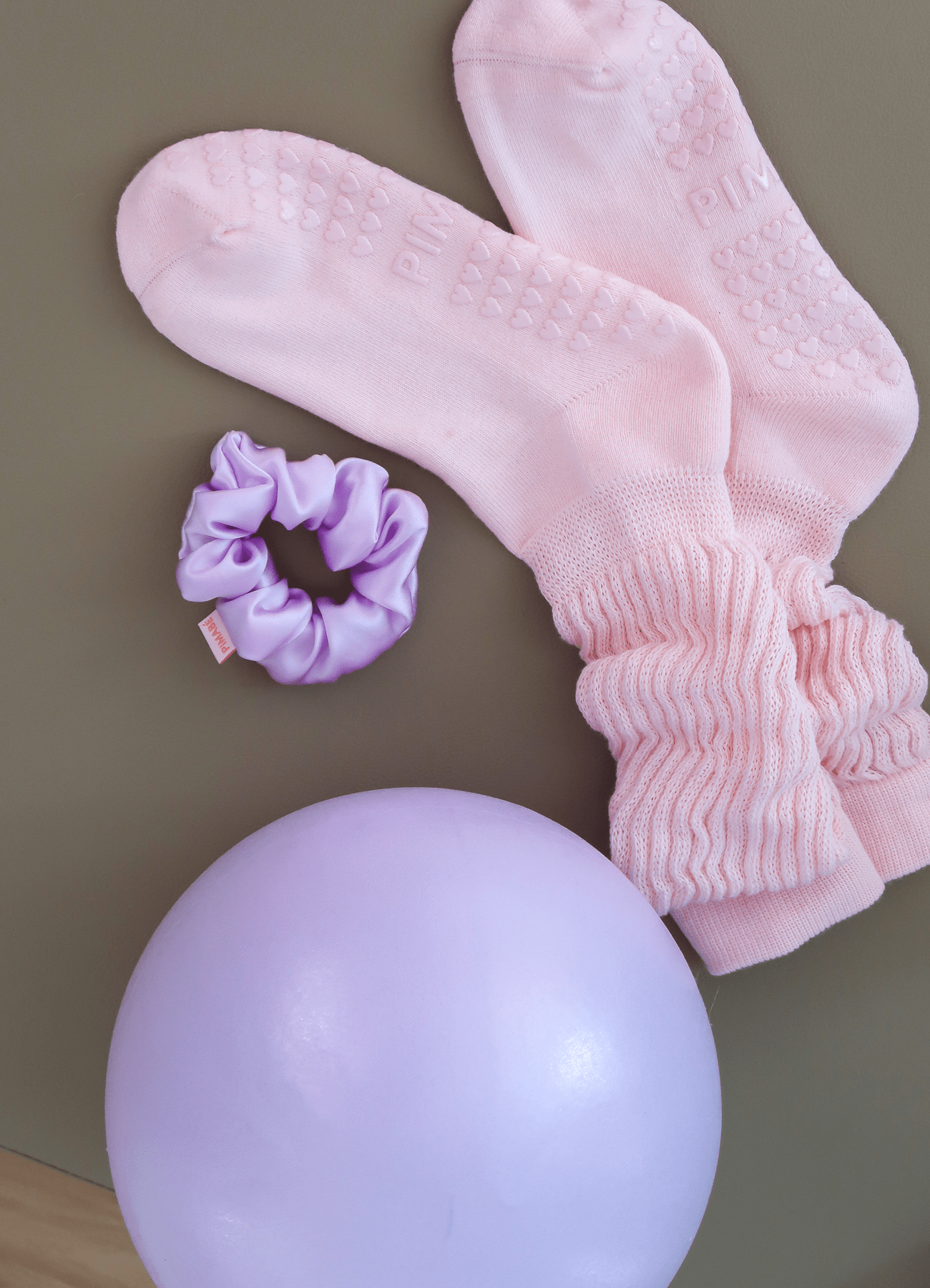 Scrunch Grip Sock – Bubble Cloud von Pimabé – Sock für Reformer Pilates, Rosa – pilatessocken grippysocks pilates reformerpilates
